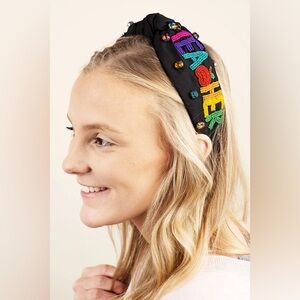 VIOLA TEACHER APPLE BLACK KNOTTED HEADBAND